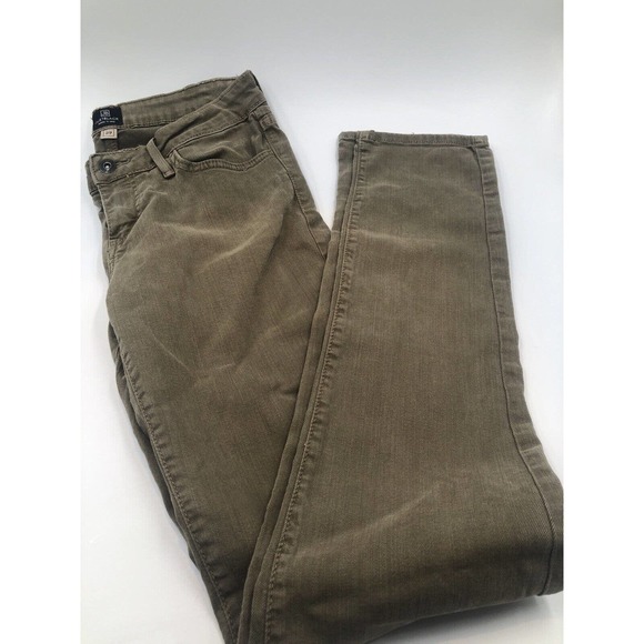 Just Black Women Stretch Cigarette Jeans 29‎ Olive Green Long Length Tall - Picture 1 of 10